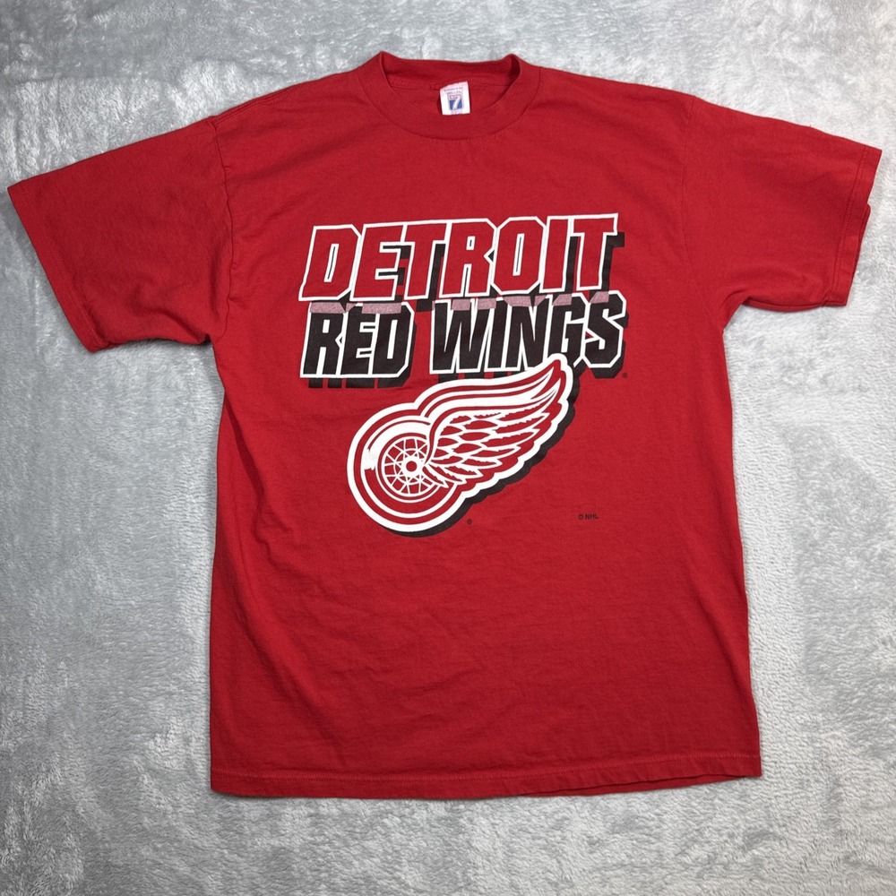 Vintage Logo 7 Detroit‎ Red Wings Shirt Men XL Red NHL Hockey
